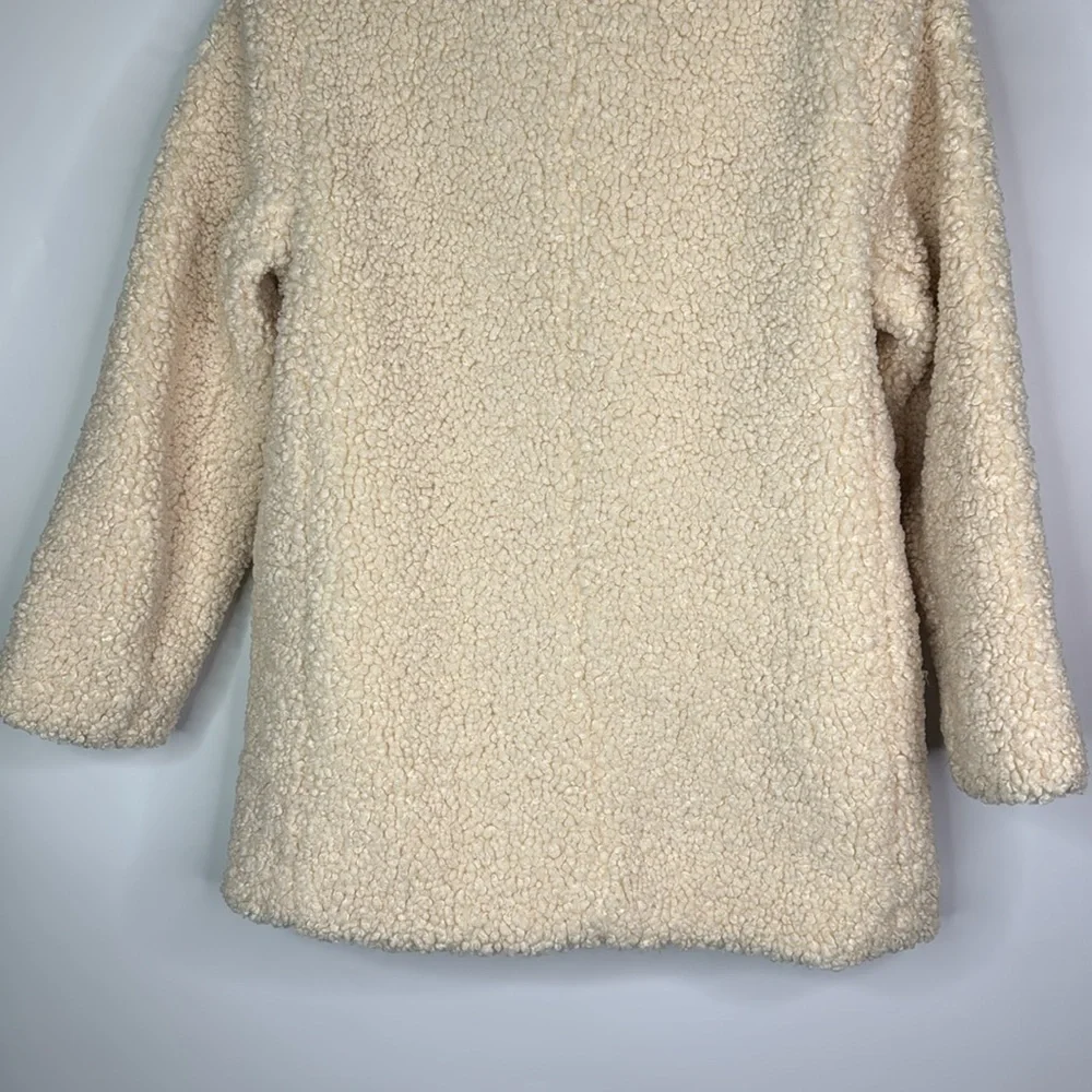 Crewcuts Cream Teddy Sherpa Button Up Jacket Size Large